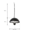Calefactor colgante Lucande Theriona, negro, Ø 42 cm, IP24