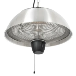 Calefactor colgante Lucande Theriona, plateado, Ø 42 cm, IP24