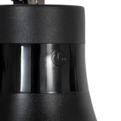 Calefactor colgante Lucande Ormio, negro, Ø 43 cm, IP44