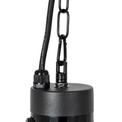 Calefactor colgante Lucande Ormio, negro, Ø 43 cm, IP44