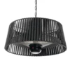 Calefactor colgante Lucande Pyravo, negro, aluminio, Ø 60 cm