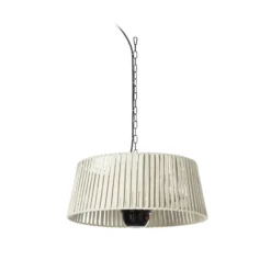 Calefactor colgante Lucande Pyravo, beige, aluminio, Ø 60 cm