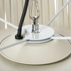 Calefactor colgante Lucande Pyravo, beige, aluminio, Ø 60 cm
