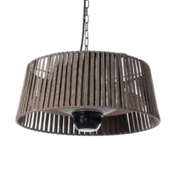 Calentador colgante Lucande Pyravo, marrón, aluminio, Ø 60 cm