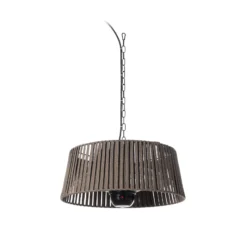 Calentador colgante Lucande Pyravo, marrón, aluminio, Ø 60 cm