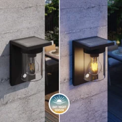 Calex Aplique LED para exterior Asti, sensor, IP44, negro
