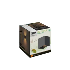 Calex Aplique LED para exterior Cube, arriba/abajo, altura 10 cm, negro