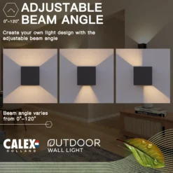 Calex Aplique LED para exterior Cube, arriba/abajo, altura 10 cm, negro