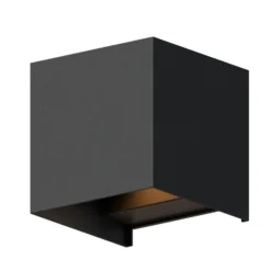 Calex Aplique LED para exterior Cube, arriba/abajo, altura 10 cm, negro