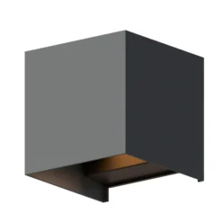 Calex Aplique LED para exterior Cube, arriba/abajo, altura 10 cm, antracita