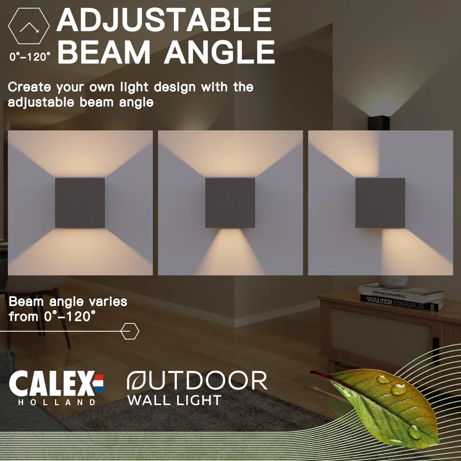 Calex Aplique LED para exterior Cube, arriba/abajo, altura 10 cm, antracita