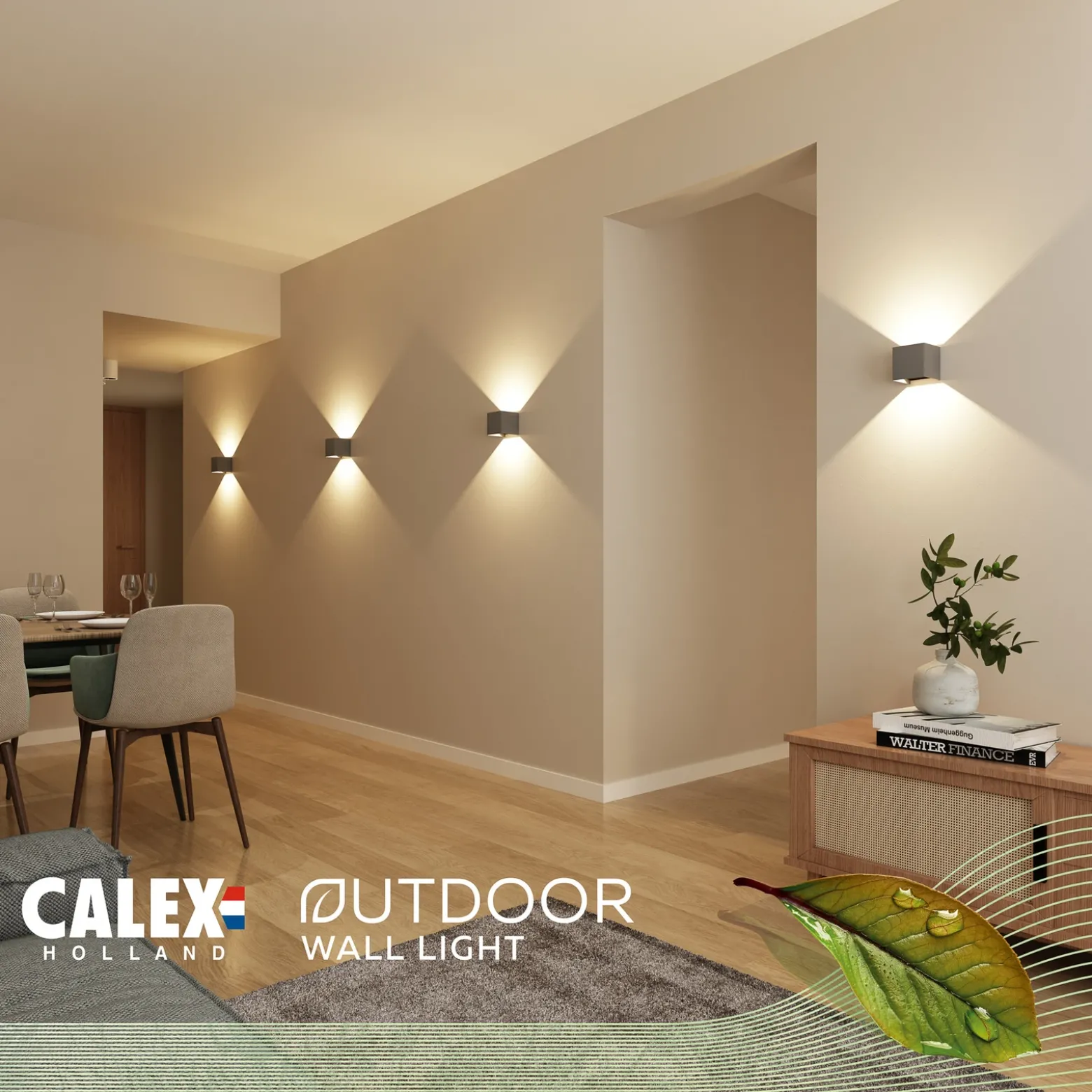 Calex Aplique LED para exterior Cube, arriba/abajo, altura 10 cm, antracita