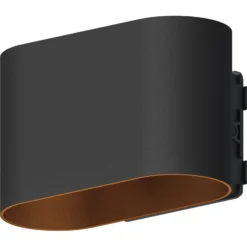 Calex Aplique LED para exterior Potenza up/down, IP44, negro/dorado