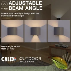 Calex aplique LED para exterior ovalado, arriba/abajo, altura 10 cm, antracita