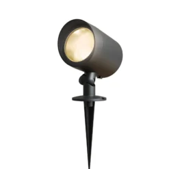 Calex foco exterior LED, pica de tierra, enchufe, negro, 2.700 K