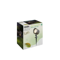 Calex foco exterior LED, pica de tierra, enchufe, negro, 2.700 K
