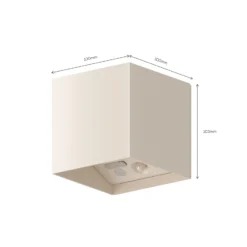 Calex Volterra, aplique LED para exterior con sensor y batería, arena, IP44