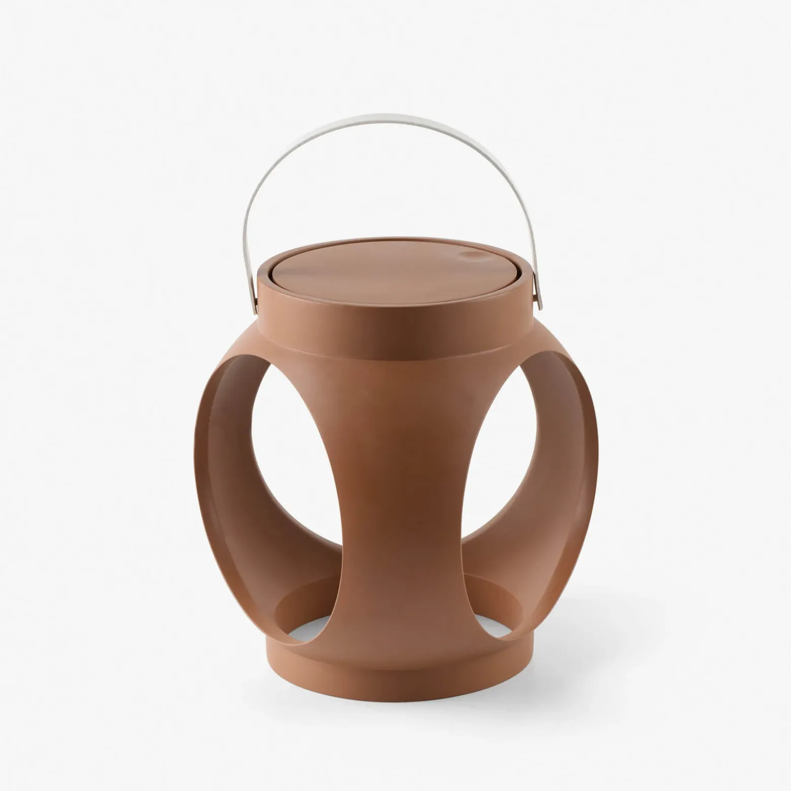 Candela lámpara de mesa LED recargable, terracota, plástico