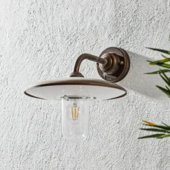 Casale aplique de exterior, cobre antiguo cristal transparente