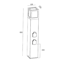Columna Facado Socket, altura 65 cm