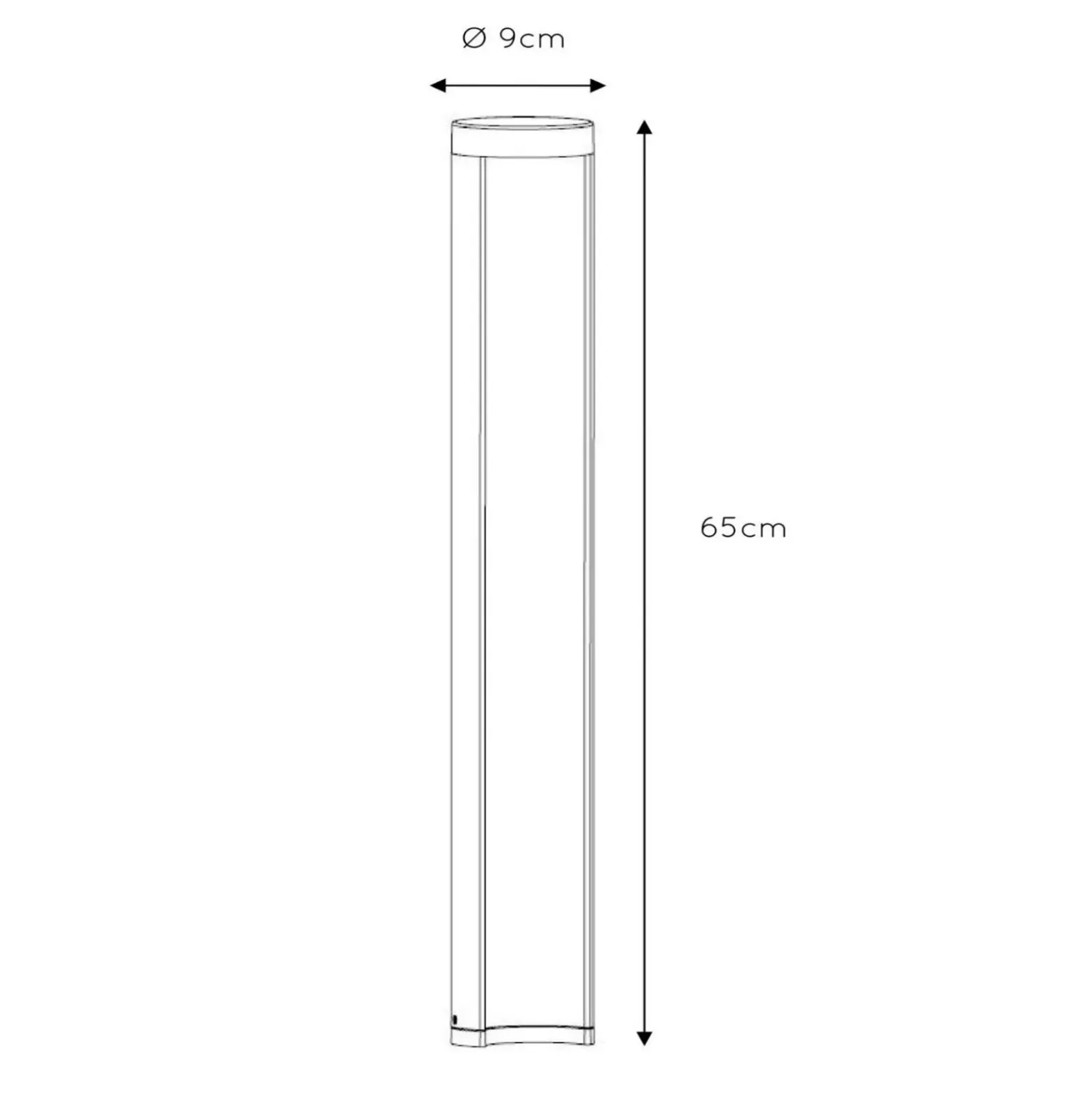 Combo bolardo luminoso LED, negro, 65 cm, aluminio, IP54