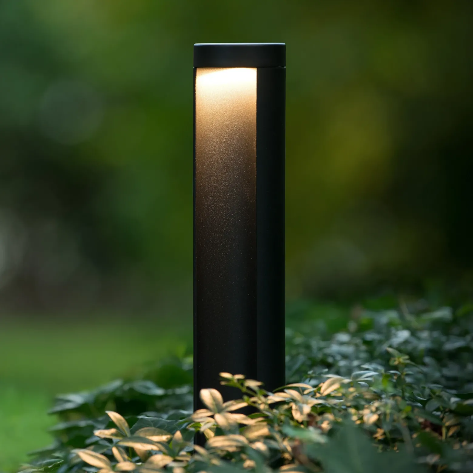 Combo bolardo luminoso LED, negro, 65 cm, aluminio, IP54