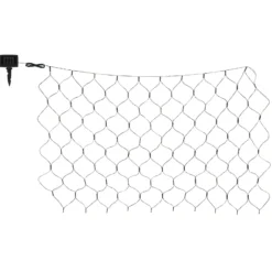 Cortina de luces LED solar IP44, 110 x 90 cm, 100 luces