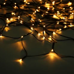 Cortina de luces LED solar IP44, 110 x 90 cm, 100 luces