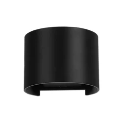 Davos Aplique de exterior LED, redondo, negro, atenuable, aluminio