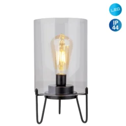 Decorativa LED exterior Lonna batería vidrio metal
