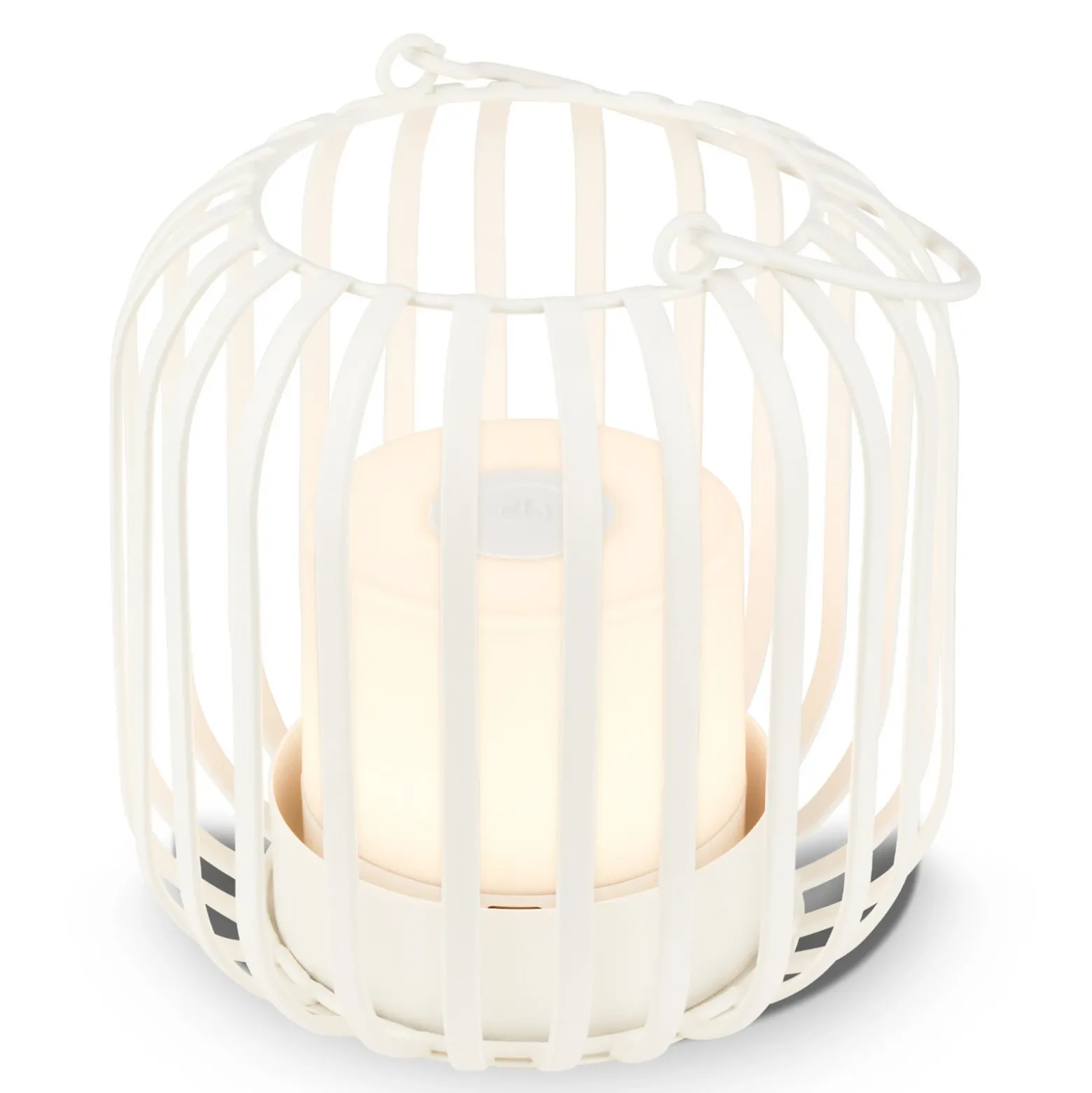De mesa LED batería 7279 IP44 cesta metal blanco