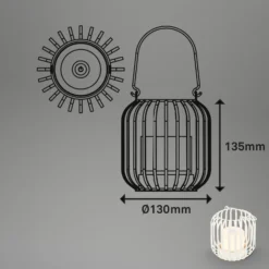 De mesa LED batería 7279 IP44 cesta metal blanco