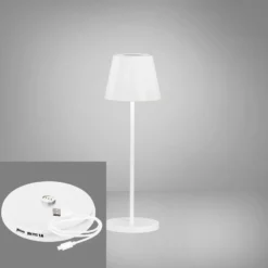 De mesa LED Cosenza 2.0 alto 34cm blanco arena