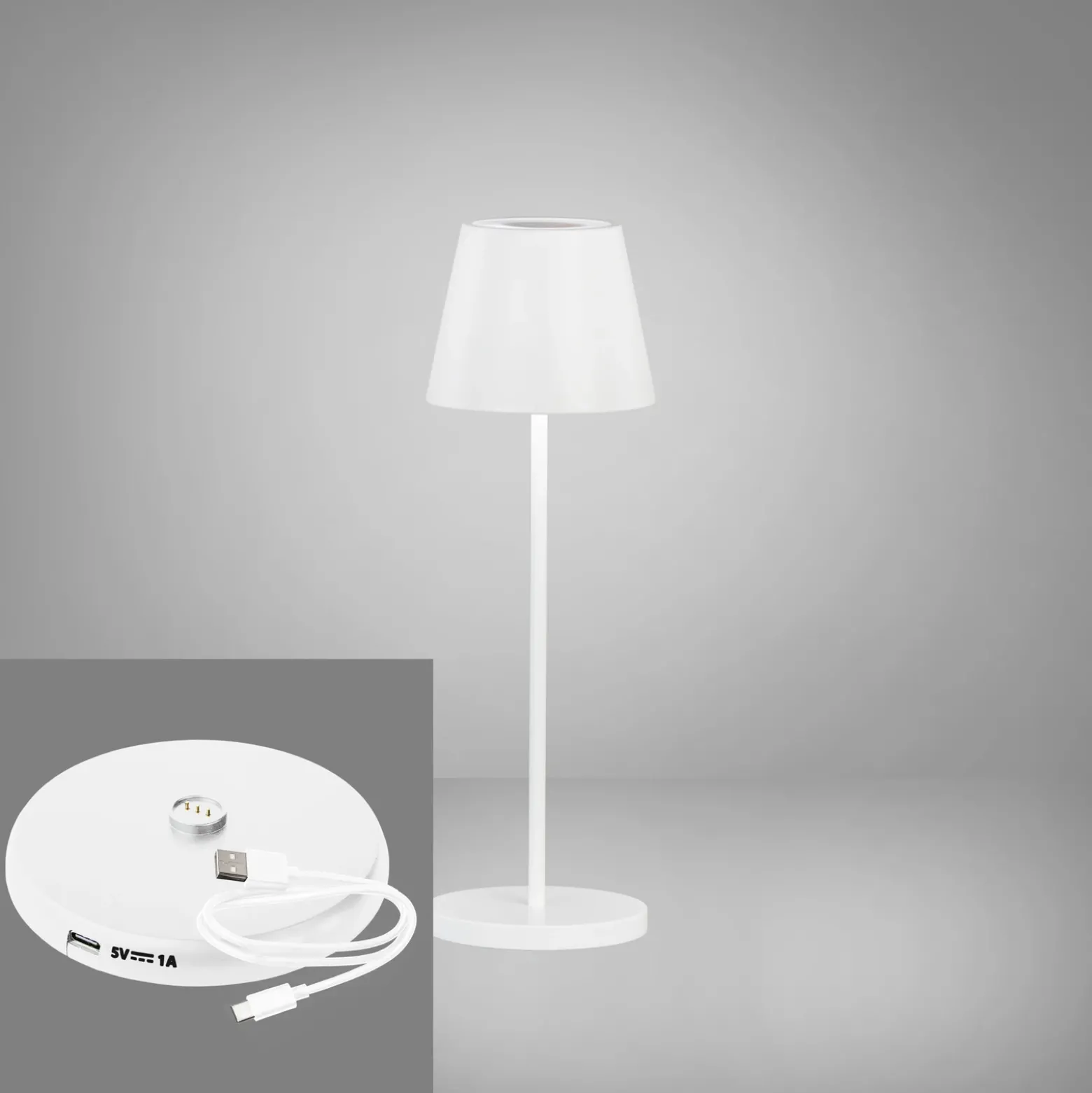 De mesa LED Cosenza 2.0 alto 34cm blanco arena
