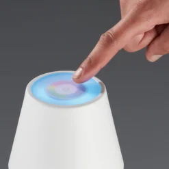 De mesa LED Cosenza batería RGBW blanco arena
