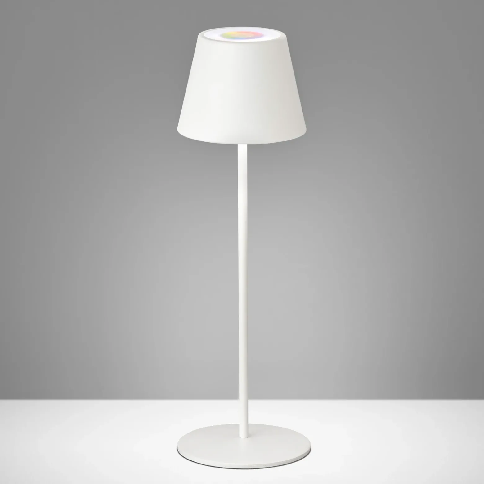De mesa LED Cosenza batería RGBW blanco arena