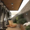 Downlight LED exterior Andria, gris oscuro, Ø 9 cm, metal