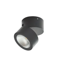Downlight LED Lindby Nolivar, negro, Ø 9 cm, IP54