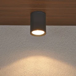 Downlight Lucande Minna, antracita, 14 cm, IP54, E27
