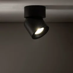 Downlight Oscar, negro, aluminio, altura 13,5 cm, GU10