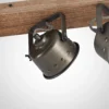 Downlight Rubinjo de Lindby, 62 cm, 4 luces, madera, GU10