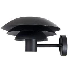 Dyberg Larsen aplique de exterior DL31, negro Ø 31 cm