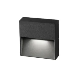 Egger DLS aplique para exterior Vigo Q negro 11x11 cm aluminio 3.000 K