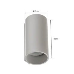Egger DLS Tubo aplique de exterior, blanco, Ø 9 cm, aluminio, arriba/abajo
