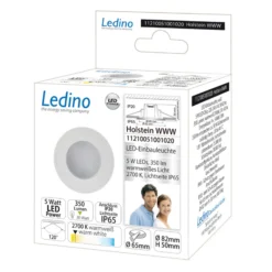 Empotrada LED Holstein IP65, 116° rígido, blanco