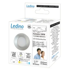 Empotrada LED Holstein IP65, 116° rígido, acero