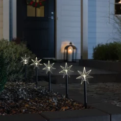 Estrella LED de decoración para exteriores, 5 luces, con pincho de suelo