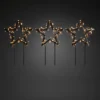 Estrella metálica LED picas de tierra 3 ud, IP44