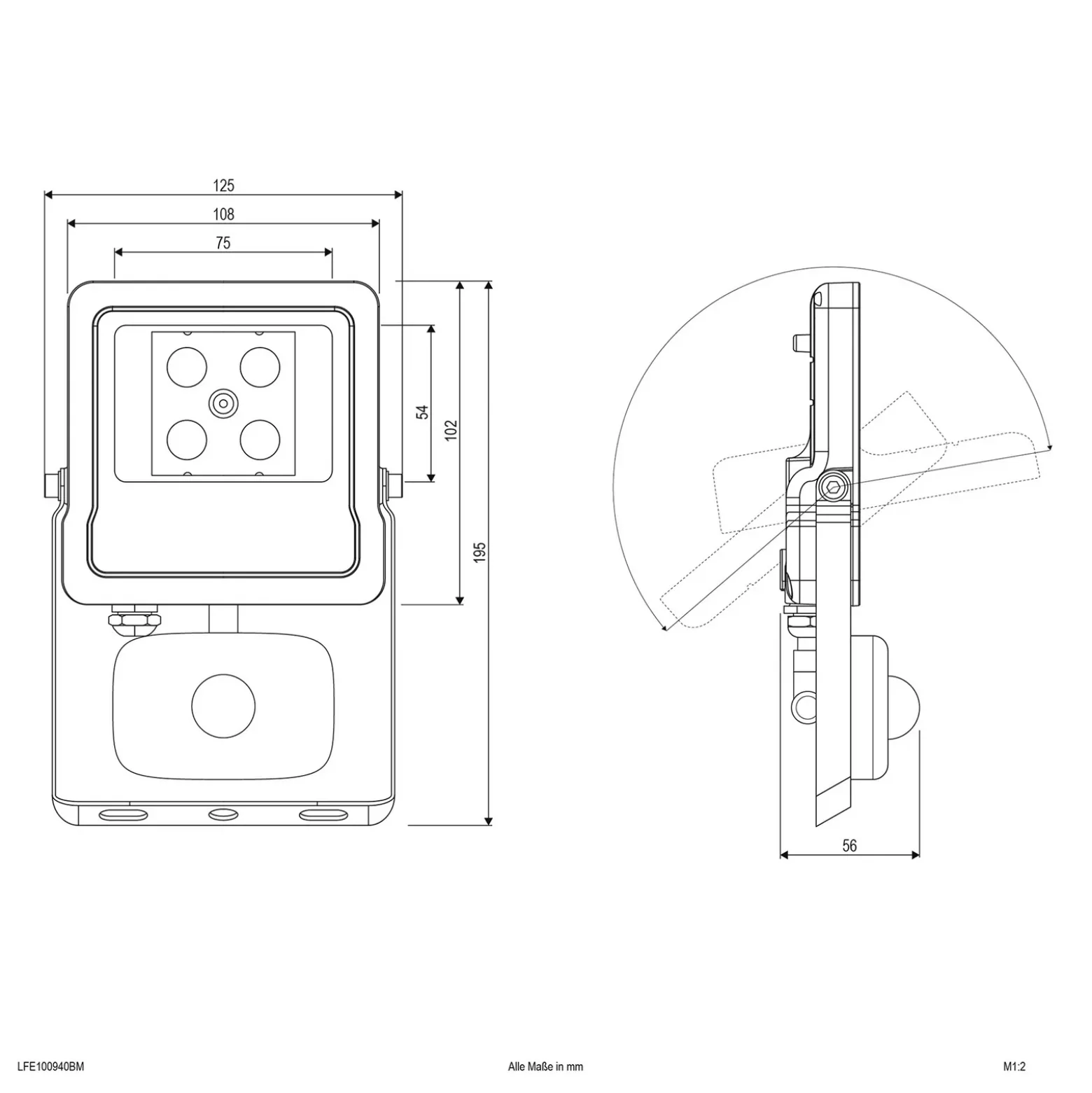 EVN Panthera foco exterior sensor IP44 10W 4.000K