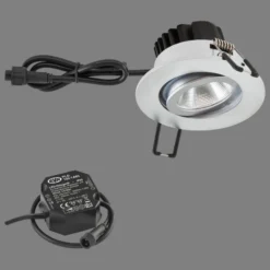 EVN PC65 lámpara empotrable de exterior redonda 3000K cromo mate